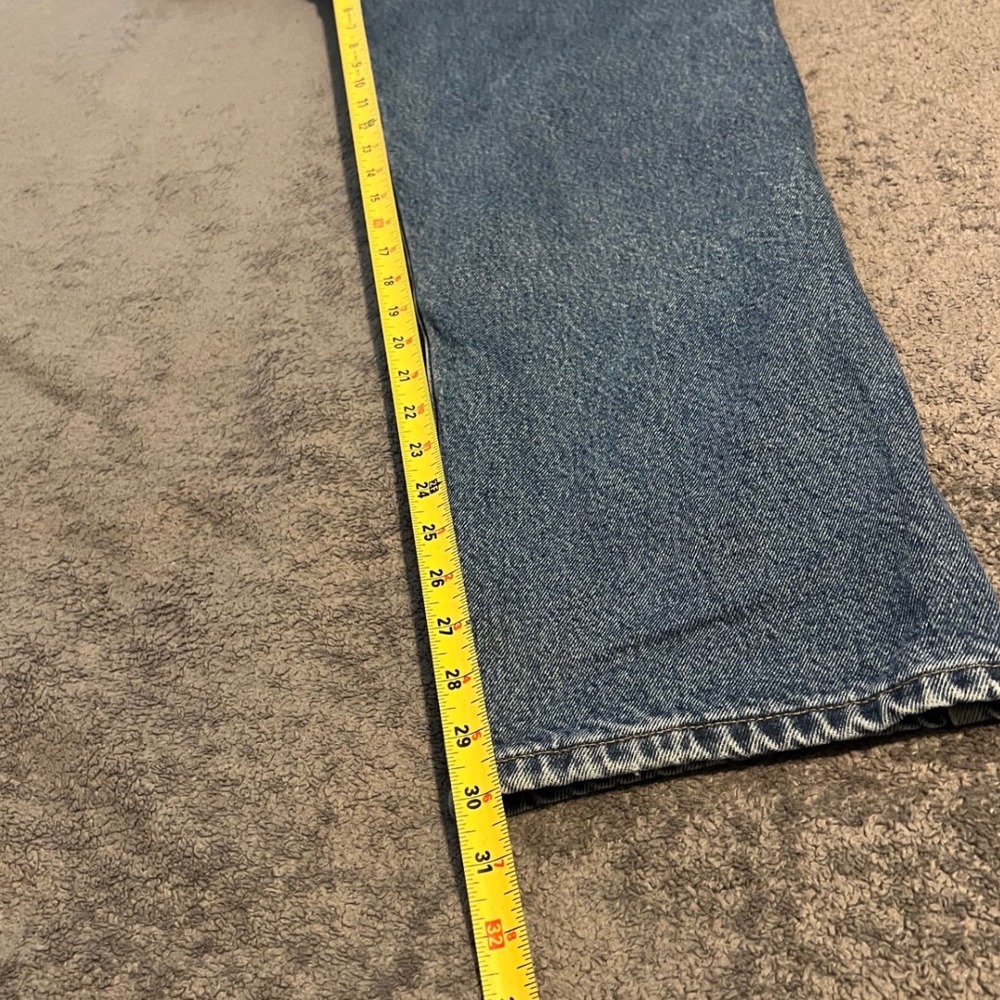 Vintage Carhartt Flannel Lined Relaxed Fit Jeans Dark Wash Blue Mens Size 33x30 - Picture 3 of 8